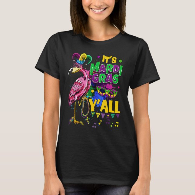Camiseta Fiesta de Carnaval Idea Flamingo Mardi Gras 5 (Anverso)