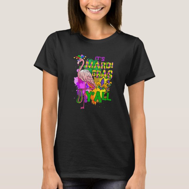 Camiseta Fiesta de Carnaval Idea Flamingo Mardi Gras Premiu (Anverso)