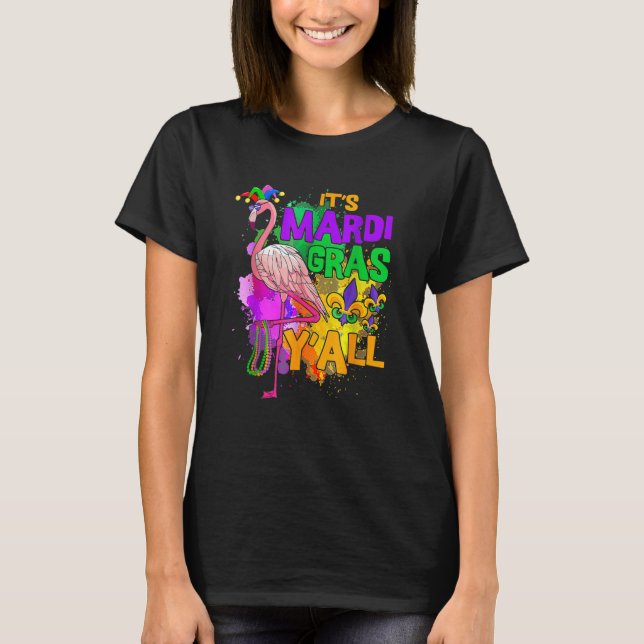Camiseta Fiesta de Carnaval regalo Idea Flamingo Mardi Gras (Anverso)