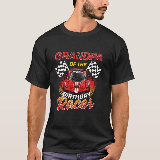 Camiseta Fiesta De Carro De Raza Abuelo Del Racer De Cumple (Anverso)