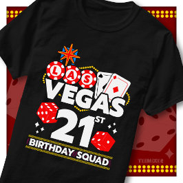 Camiseta Fiesta de Casino del Equipo de Cumpleaños 21 de Ve