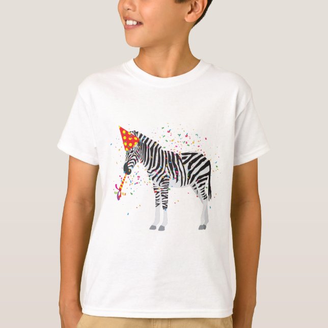Camiseta Fiesta de cebra - Animales con Fiesta (Anverso)