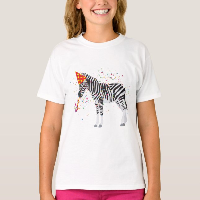 Camiseta Fiesta de cebra - Animales con Fiesta (Anverso)