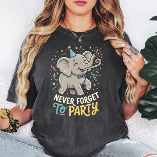 Camiseta Fiesta de Celebración de Elefante Adorable