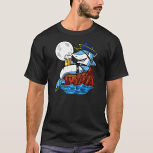 Camiseta Fiesta de cerveza pirata de tiburón Fantasy Ocean 