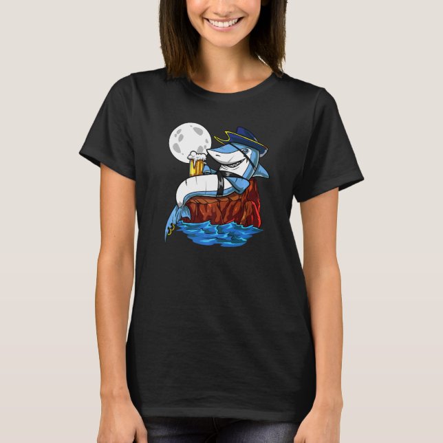 Camiseta Fiesta de cerveza pirata de tiburón Fantasy Ocean  (Anverso)