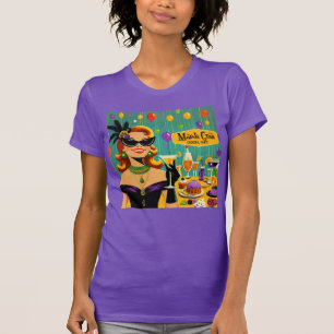 Camiseta Fiesta de Cocktail Retro Mardi Gras de los 50