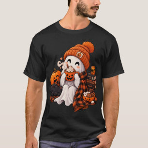 Camiseta Fiesta de Cocoa Fantasma Kawaii y Acogedor de Hall