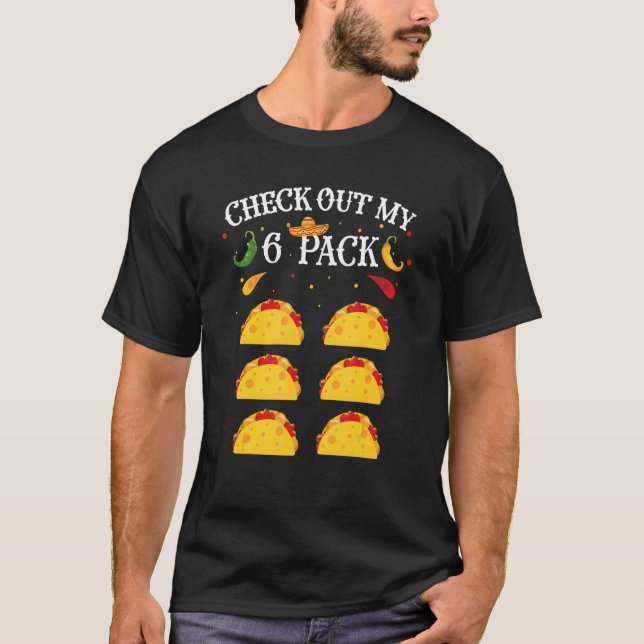 Camiseta Fiesta de comida mexicana Taco Six Pack (Anverso)