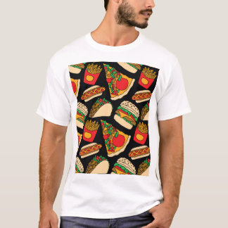 Camiseta Fiesta de comida rápida: aislamiento de patrones d