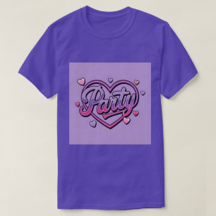 Camiseta Fiesta de corazones rosados Lavender