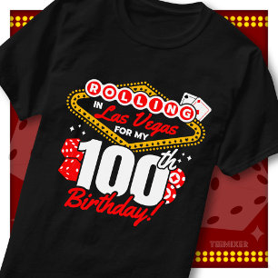 Camiseta Fiesta de Cumpleaños 100 en el Casino Rolling en L