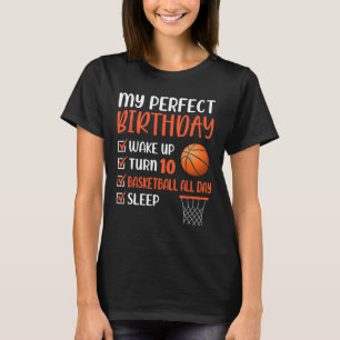 Camiseta Fiesta de cumpleaños 10 años del baloncesto Bda