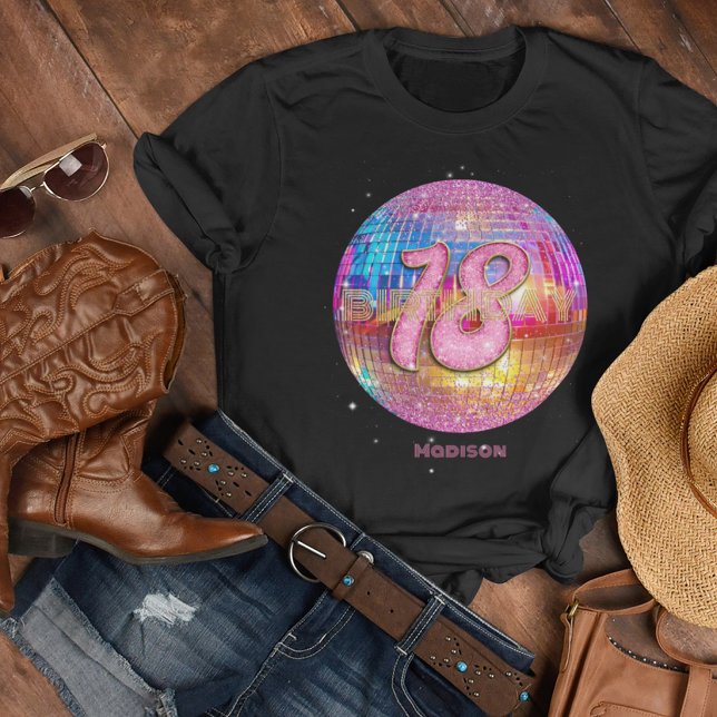 Camiseta Fiesta de Cumpleaños 18 Dorado Bola de Discoteca c (Subido por el creador)