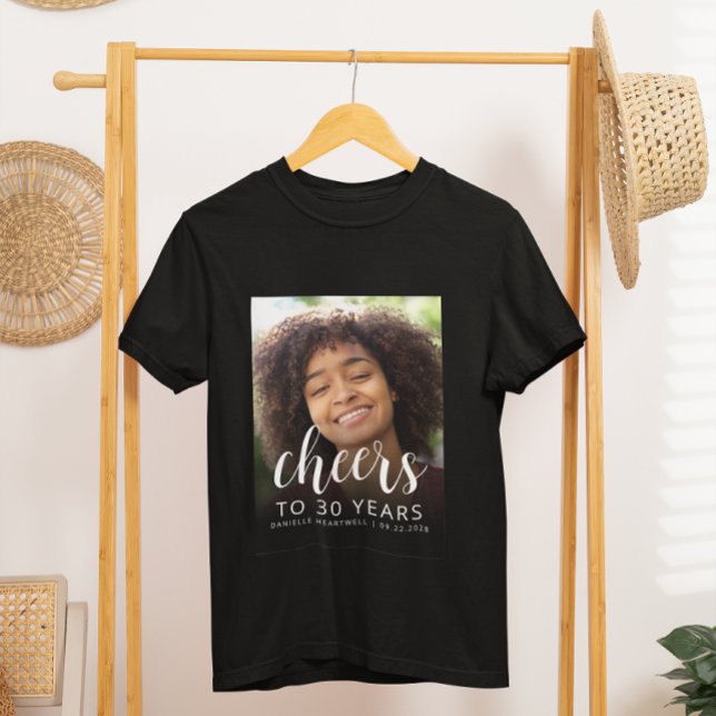 Camiseta Fiesta de Cumpleaños 30 Personalizada con Foto (Subido por el creador)
