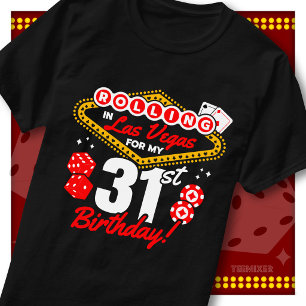 Camiseta Fiesta de Cumpleaños 31 en el Casino Rolling en La