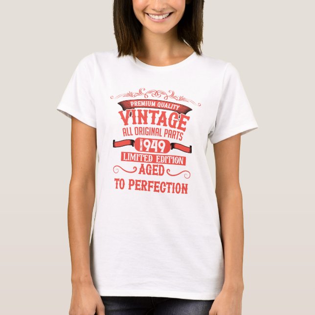 Camiseta Fiesta de cumpleaños 75 vintage personalizada (Anverso)