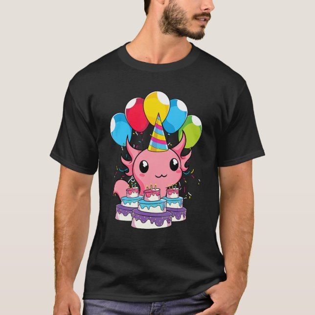 Camiseta Fiesta de cumpleaños anfibio Salamander Cute mexic (Anverso)