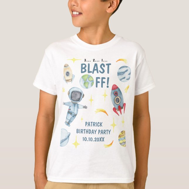 Camiseta Fiesta de Cumpleaños Astronauta Espacial (Anverso)