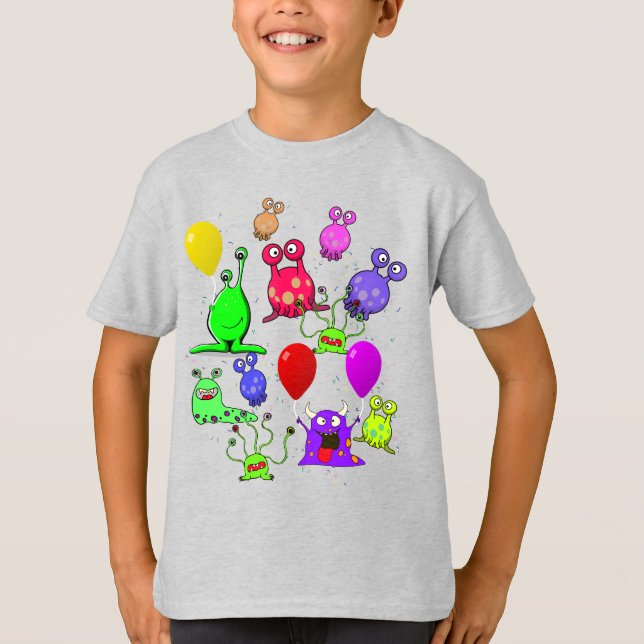 Camiseta Fiesta de cumpleaños con extranjeros (Anverso)