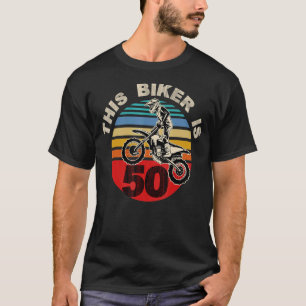 Camiseta Fiesta de cumpleaños de 50 años 50° moto sucia de