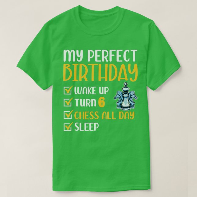 Camiseta Fiesta de cumpleaños de ajedrez de 6 años 6º jugad (Diseño del anverso)