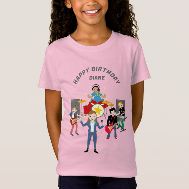 Camiseta Fiesta de cumpleaños de banda de Chica estrella de (Anverso)