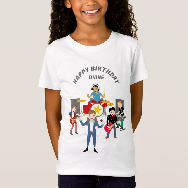 Camiseta Fiesta de cumpleaños de banda de Chica estrella de (Anverso)