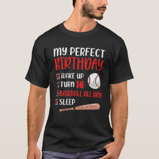 Camiseta Fiesta De Cumpleaños De Béisbol De 16 Años 16º Sex