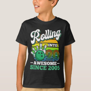 Camiseta Fiesta de Cumpleaños de Bolos Cumpliendo 20 Años 2