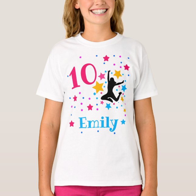 Camiseta Fiesta de cumpleaños de Bonza Jump Trampoline Chic (Anverso)