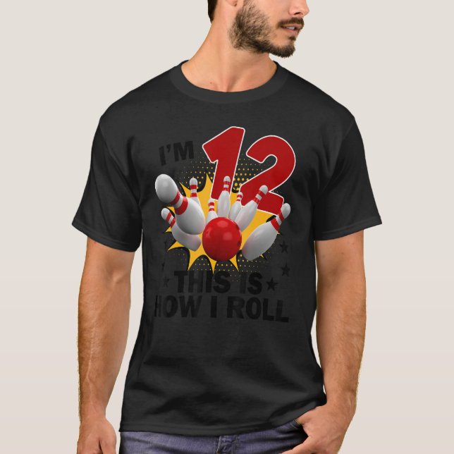 Camiseta Fiesta de cumpleaños de Bowling de 12 años Cómo ha (Anverso)