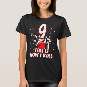 Camiseta Fiesta de cumpleaños de Bowling de 9 años Cómo hag