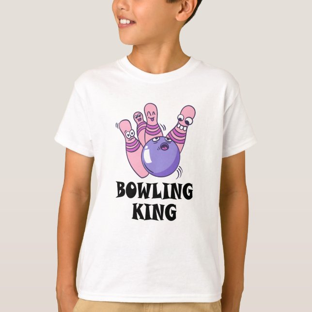 Camiseta Fiesta de cumpleaños de Bowling King Childrens (Anverso)