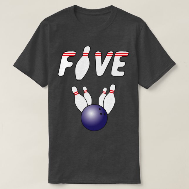 Camiseta Fiesta de cumpleaños de Bowling para niños de 5 añ (Diseño del anverso)