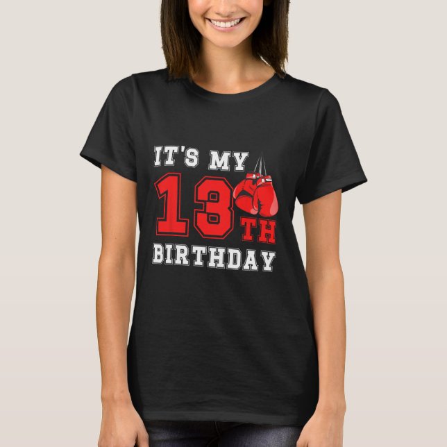 Camiseta Fiesta de cumpleaños de boxeo número 13 Boxeador d (Anverso)