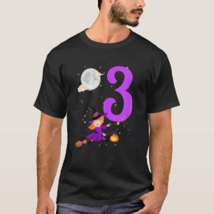 Camiseta Fiesta de cumpleaños de brujas para niños 3 años T