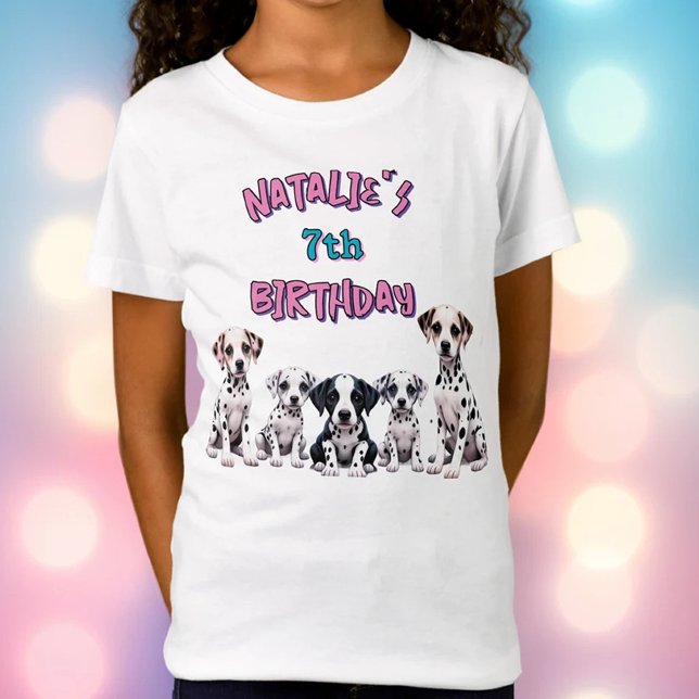 Camiseta Fiesta de cumpleaños de cachorro dálmata para niña (Subido por el creador)
