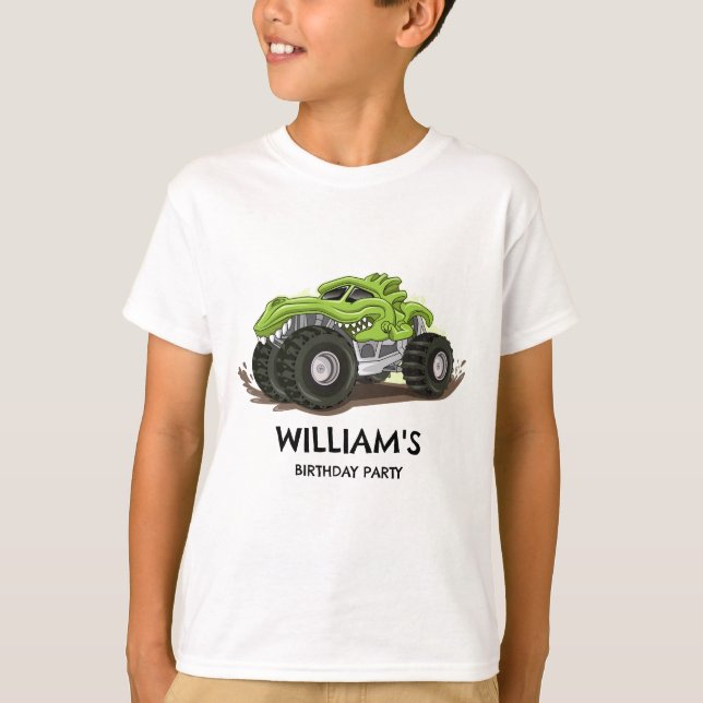 Camiseta Fiesta de Cumpleaños de Camión Monstruo Minimalist (Anverso)