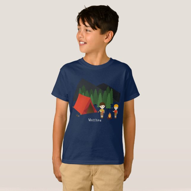 Camiseta Fiesta de cumpleaños de Camping (Anverso completo)