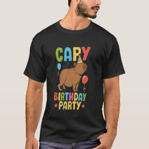 Camiseta Fiesta de Cumpleaños de Capybara Capy para Niños y