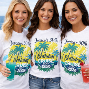 Camiseta Fiesta de Cumpleaños de Chicas Crucero Personaliza