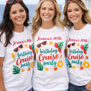Camiseta Fiesta de Cumpleaños de Chicas Crucero Personaliza