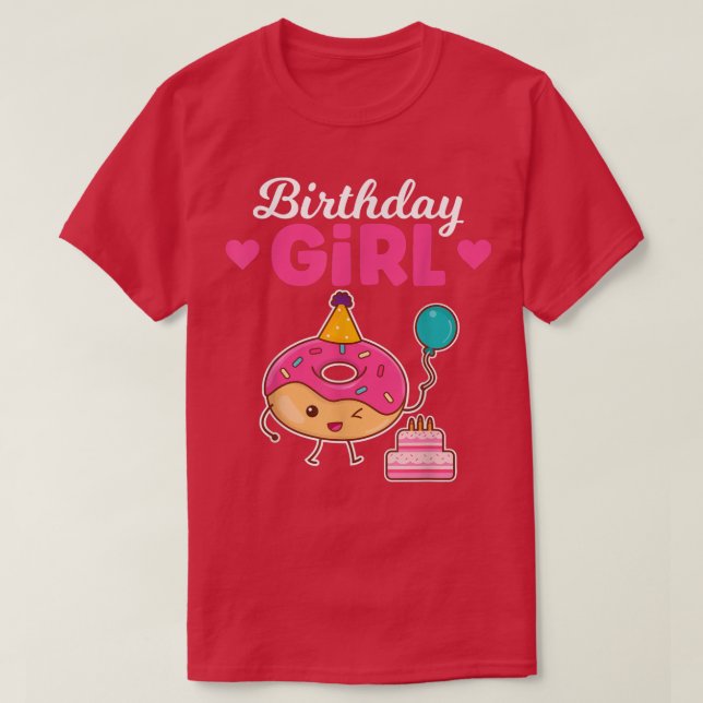 Camiseta Fiesta de cumpleaños de chicas Donut Lover  (Diseño del anverso)
