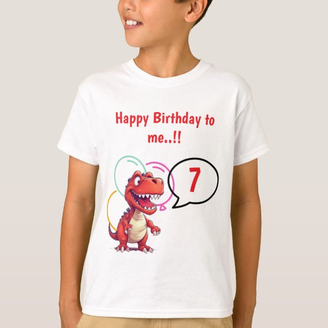 Camiseta Fiesta de cumpleaños de Dino Roar (Anverso)