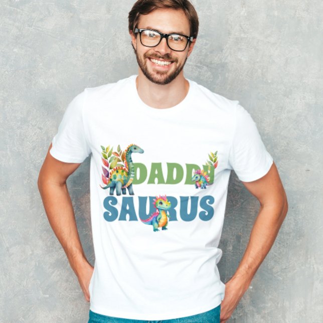 Camiseta Fiesta de cumpleaños de Dinosaurio Cute Papá Sauru (Subido por el creador)