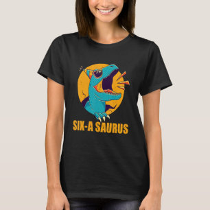 Camiseta Fiesta de cumpleaños de dinosaurios de 6 años Rex