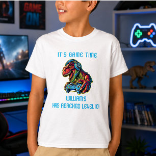 Camiseta Fiesta de cumpleaños de dinosaurios de videojuegos
