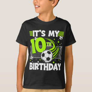Camiseta Fiesta de cumpleaños de fútbol 10 años Jugador de