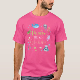 Camiseta Fiesta de cumpleaños de la abuela bajo el mar Anim